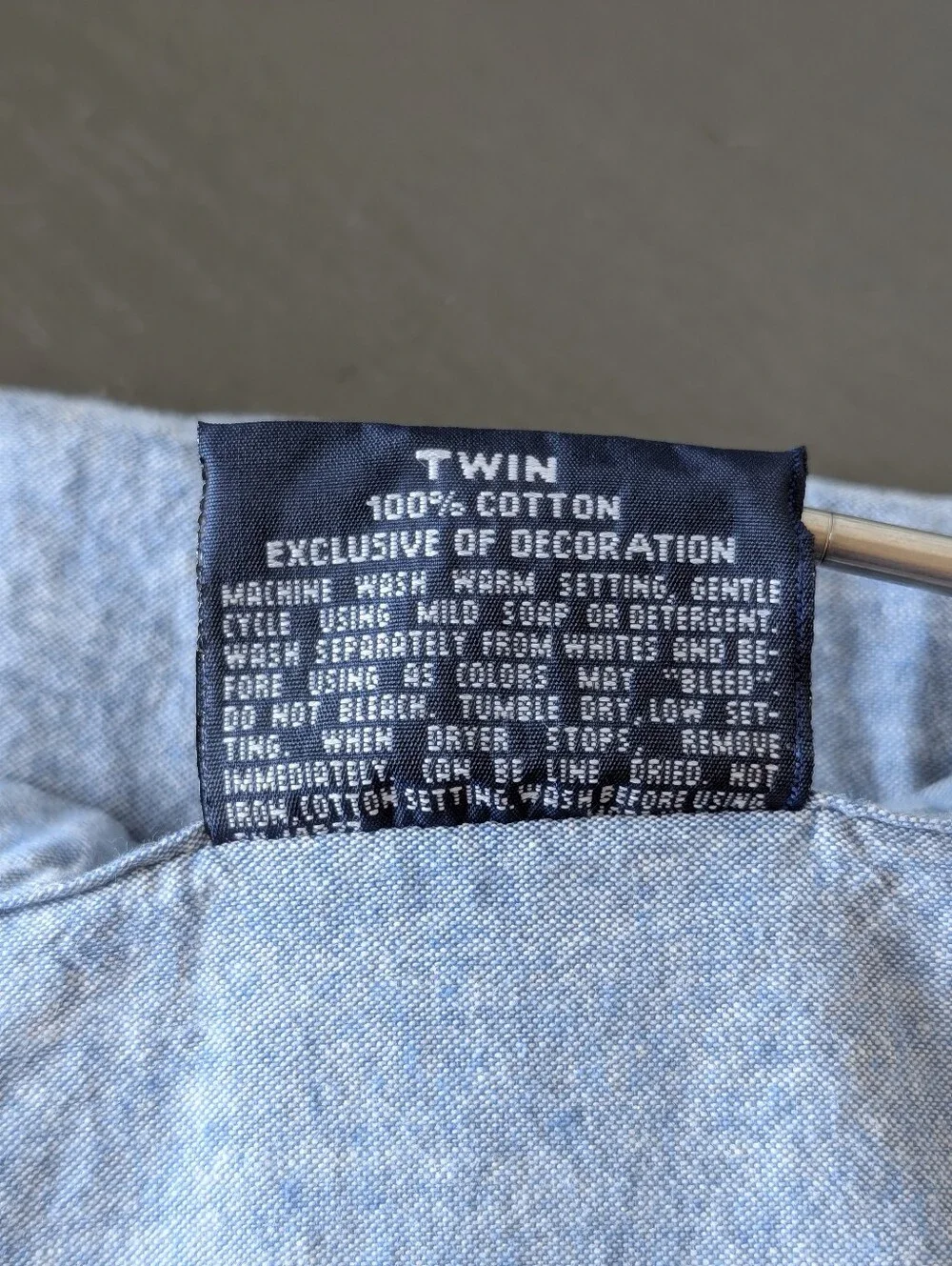 Ralph Lauren Twin Light Blue Cotton Flat Sheet
